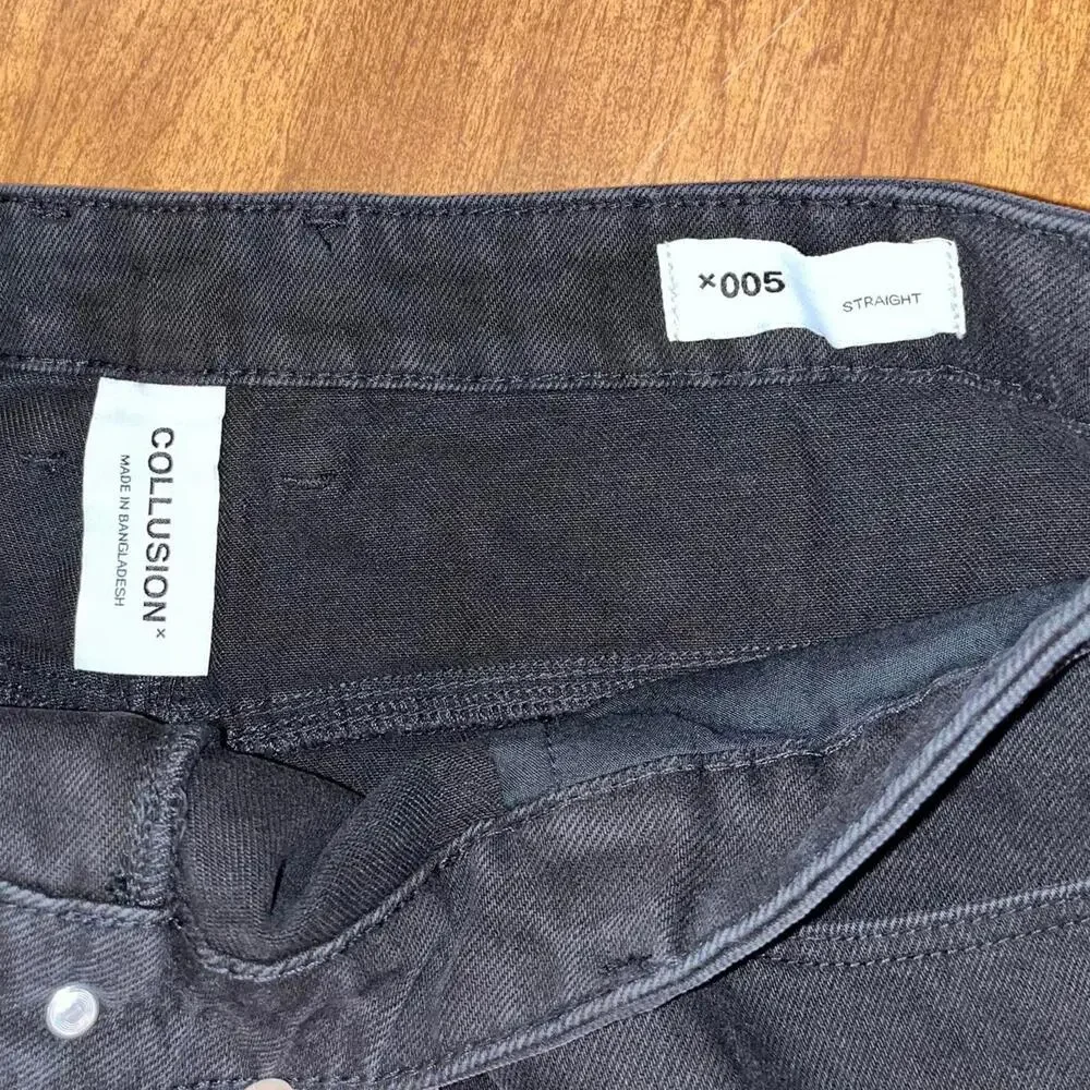 Collusion X005 Black Straight Leg Jeans 34x30 Grunge Skater Cotton 90s
